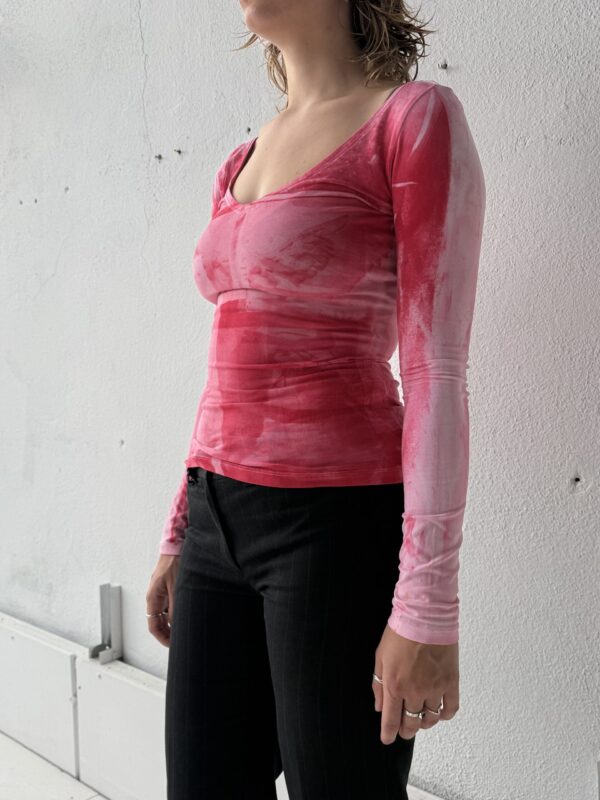 Long Sleeve Top – Red Cyanotype - Image 4