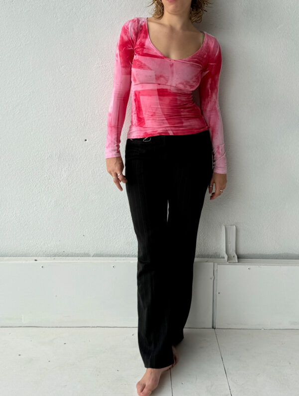 Long Sleeve Top – Red Cyanotype - Image 7