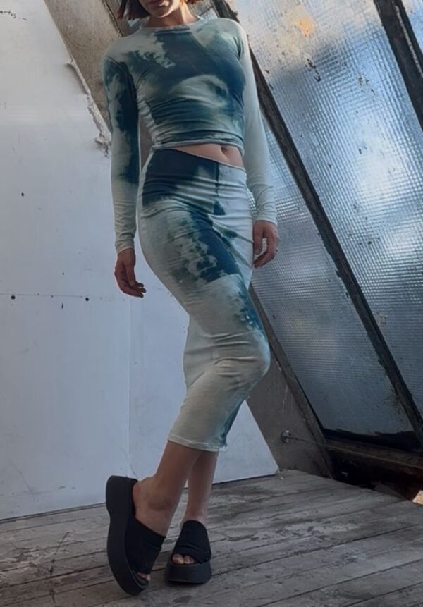 Long SET Dress – Blue Cyanotype - Image 4